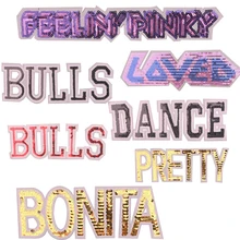 Красочные быки, милые значки с блестками, железные нашивки для одежды, DIY полосатая одежда, лоскутные наклейки для детей, значки на заказ