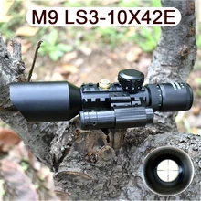 Lunette de visée M9 10x42E avec Laser professionnel, vue optique de chasse, accessoires pour armes à Air comprimé, monoculaires étanches à lentilles multiples