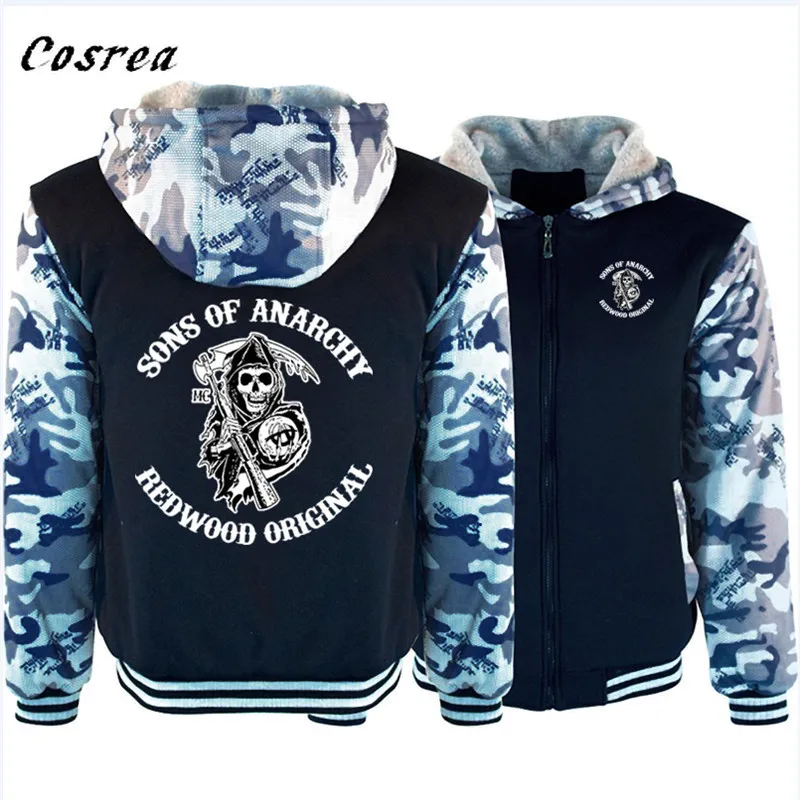 Сыны анархии &quotхуди на молнии для косплея Толстовка Зимняя девочек Sons of Anarchy jax