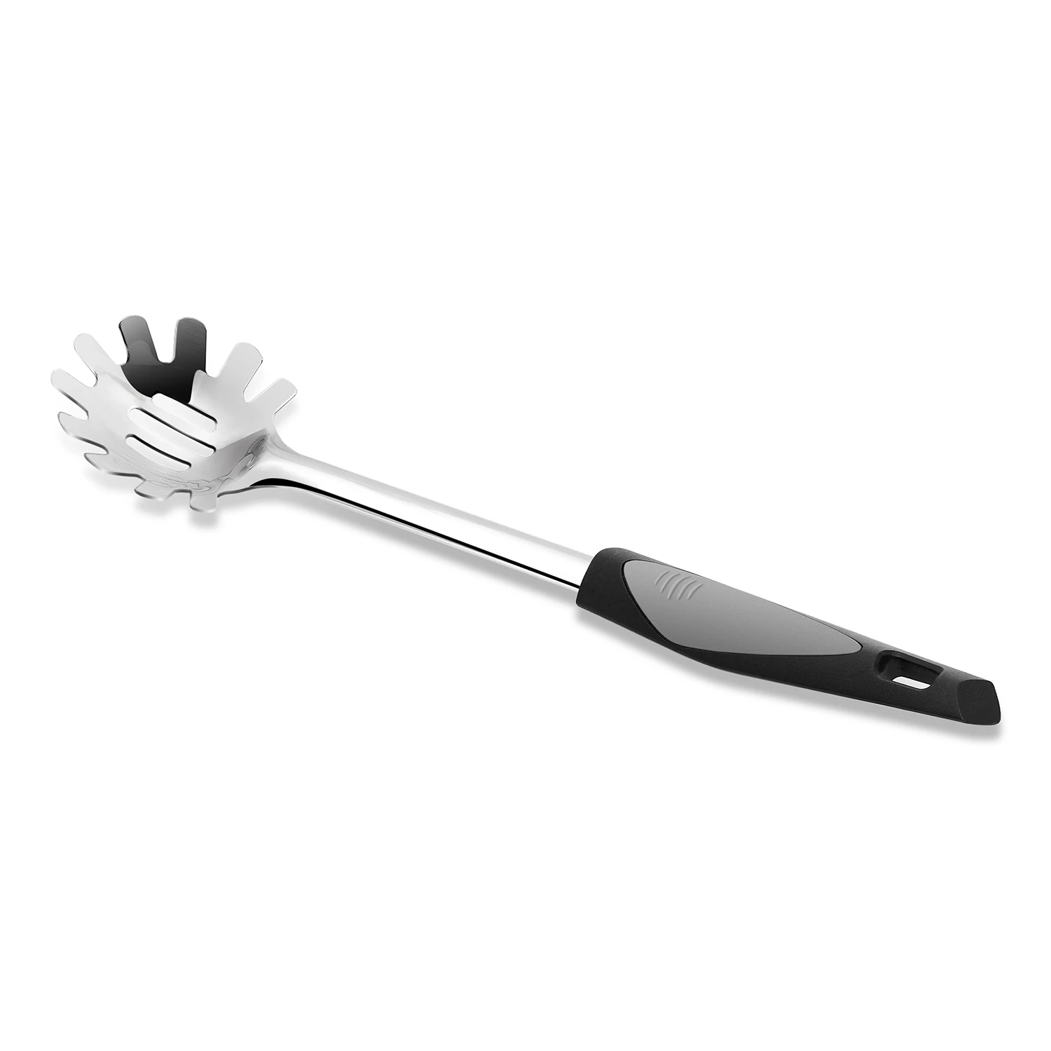 Seacreating Kitchen Pasta Server Durable Stainless Steel Pasta Spoon Server With Heat Resistant Handle Noodle Fork