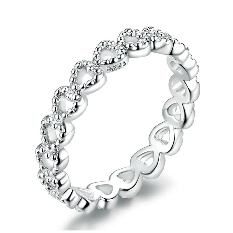 Bamoer 8 стилей плетеное кольцо с листьями Моя Принцесса Королева Корона серебряное кольцо Twist Of Fate Stackable RING Юбилейная распродажа - Цвет основного камня: PA7223
