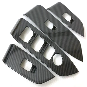 

For Mazda CX5 CX 5 CX-5 2017 2018 Car Interior Trim Auto ABS Carbon Fiber Inside Door Handle Power Window Switch Cover Trim