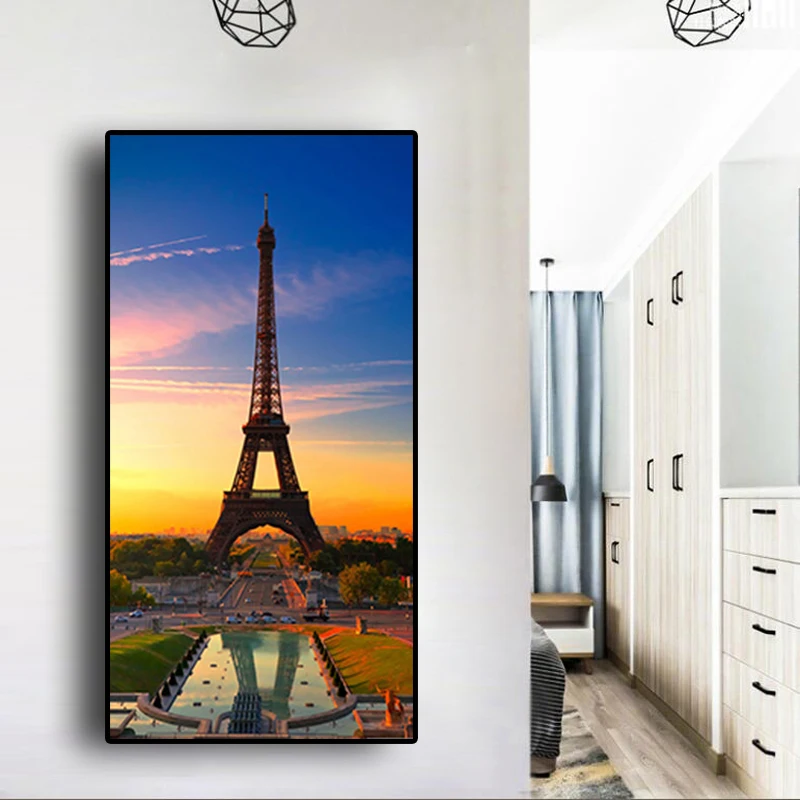 Eiffel Tower Sunset CANVAS ART PRINT Box Framed Picture Home Decor