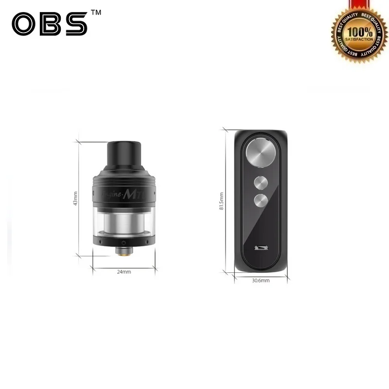 Оригинальный комплект OBS Cube VW с 2 мл двигателем MTL RTA 80 Вт Vape Mod 3000 мАч встроенный