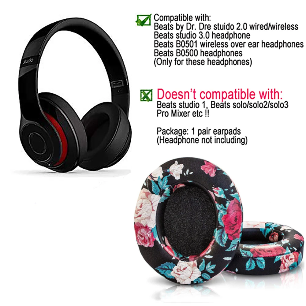 Repuesto de auriculares inal mbricos y con cable para Beats Studio 2 0 Studio 3 0 almohadillas para los o dos prote na de cuero B0500 B0501