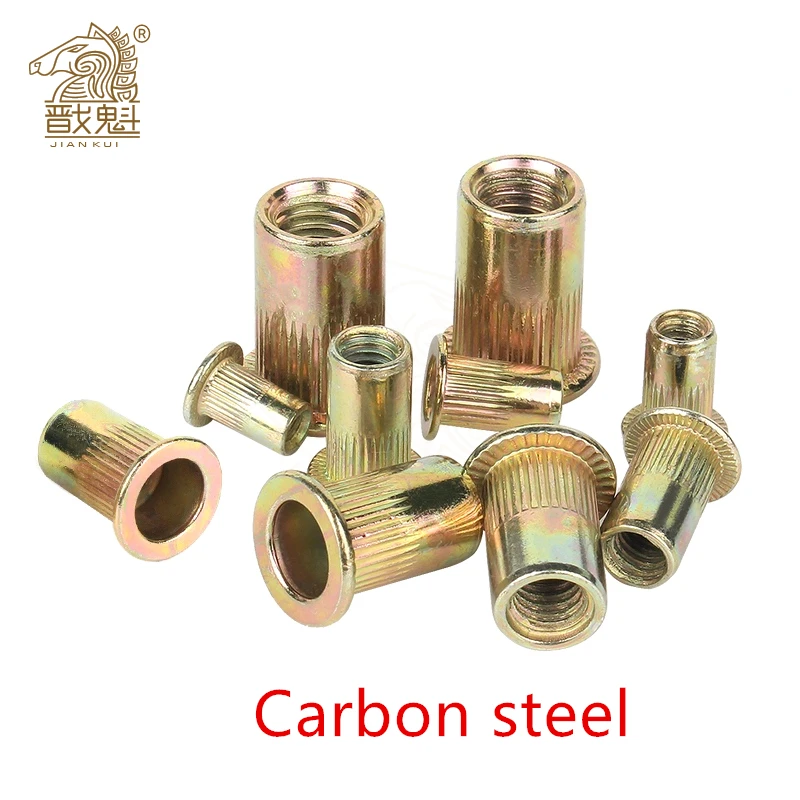 2-30pcs flat head rivet nut stainless steel m3 m4 m5 m6 m8 m10 m12 rivnut zinc plated cap rivet threaded nut