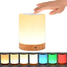 

USB Rechargeable Touch Lamp Portable Table Control Bedside Lamps RGB Color Changing Night Light for Bedrooms Living Room