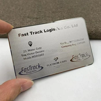 

(100pcs/lot)logo etched high glossy mirror stainless steel metal business cards