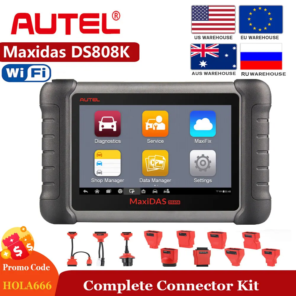 Autel DS808K Maxidas DS808K narzędzie diagnostyczne cały System diagnoza skaner samochodowy autel klucz narzędzie do programowania skaner obd2