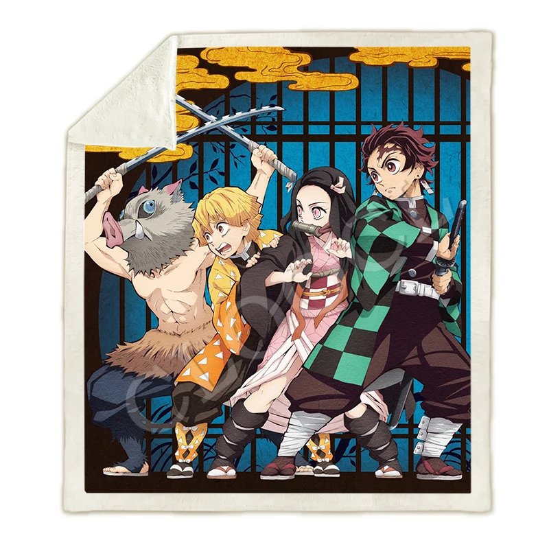Animes Demon Slayer Kimetsu No Yaiba одеяла, 3D принт, повседневный диван, для путешествий, молодежное постельное белье, пледы, одеяла, покрывала для плюшевого одеяла - Цвет: Blanket 17