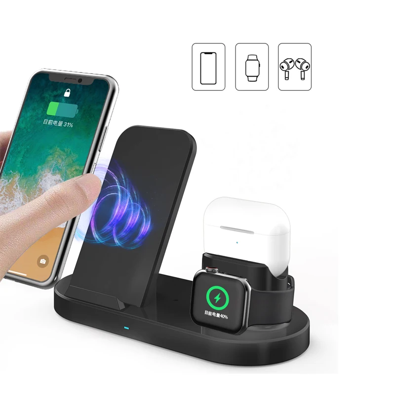 15W 3 IN1 Fast Wireless Charger Bracket for iPhone 12 11 XS Max x 8 Plus Airports Pro Apple Watch 6 5 4 3 Stand Charging
