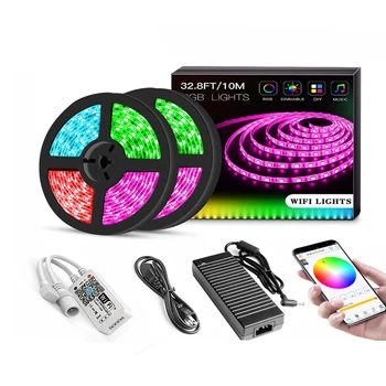 

LKLTFX LED light with WiFi set light with 5050RGB seven color intelligent voice light with app music waterproof light strip