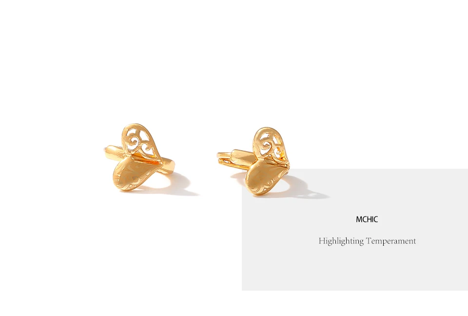 Mchic сердце серьги для женщин золото цвет ювелирные изделия персонализированные геометрические полые ухо кольцо Подарок на годовщину аксессуары браслет