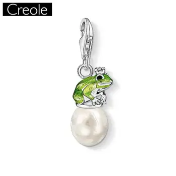 

Charm Pendant Frog and Pearl,2018 Fashion Jewelry Trendy Pure 925 Sterling Silver Gift For Women Men Fit Bracelet Necklace