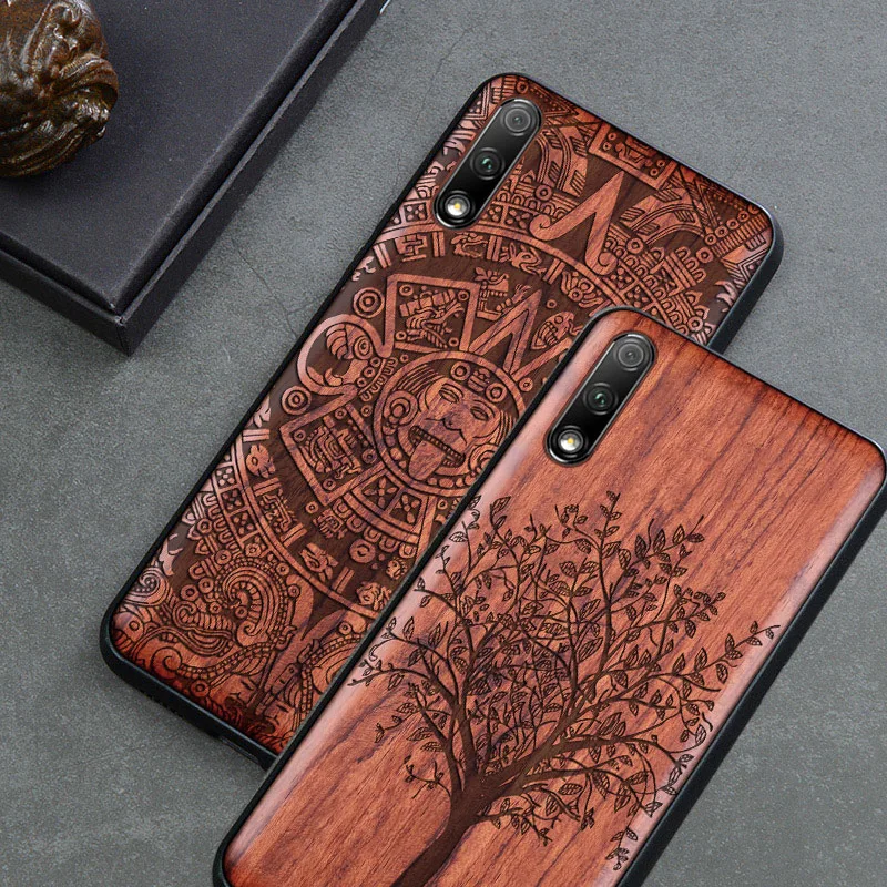 

2019 New For Huawei honor 9x Case Slim Wood Back Cover TPU Bumper Case On Huawei Honor 9x/Honor 9x Pro Phone Cases