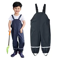 1-9 Years Old Kids Rain Pants Outdoor Waterproof Rainwear Baby Boy Girl Dungarees Windproof Waterproof Mud Jumpsuit Clothes 4