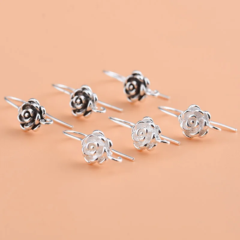 Серьги из тайского серебра S925 пробы аксессуары для сережек винтажный цветок