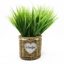 1 шт. 7 вилок зеленая трава пластиковые искусственные растения цветы бытовые Свадебные весна лето гостиная вазы для домашнего декора