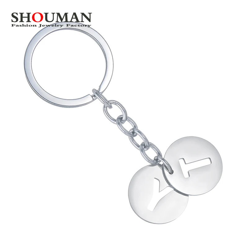 Keychain Initial Letter Key Chain Silver for Men Women Personalized  Alphabet Monogram Keychain for Car Keys, C