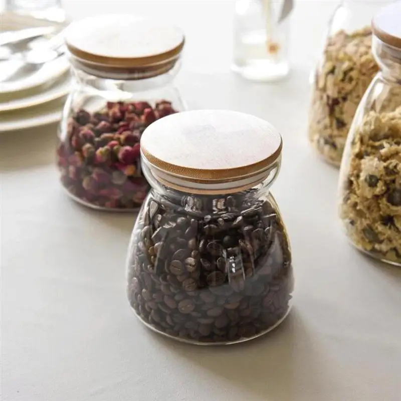 Зерновая канистра, пищевой герметичный контейнер для хранения, прозрачная стеклянная банка для рассыпчатого чая, кофе, зерен, сахарная соль(700 мл