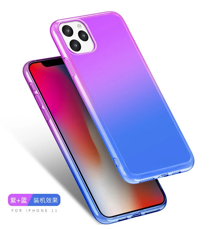 20 шт ультра тонкий градиентный силиконовый чехол для айфон афон айфона iphone 11/iphone 11 pro/iphone 11 pro max Чехлы бампер s мягкий tpu чехол case cover
