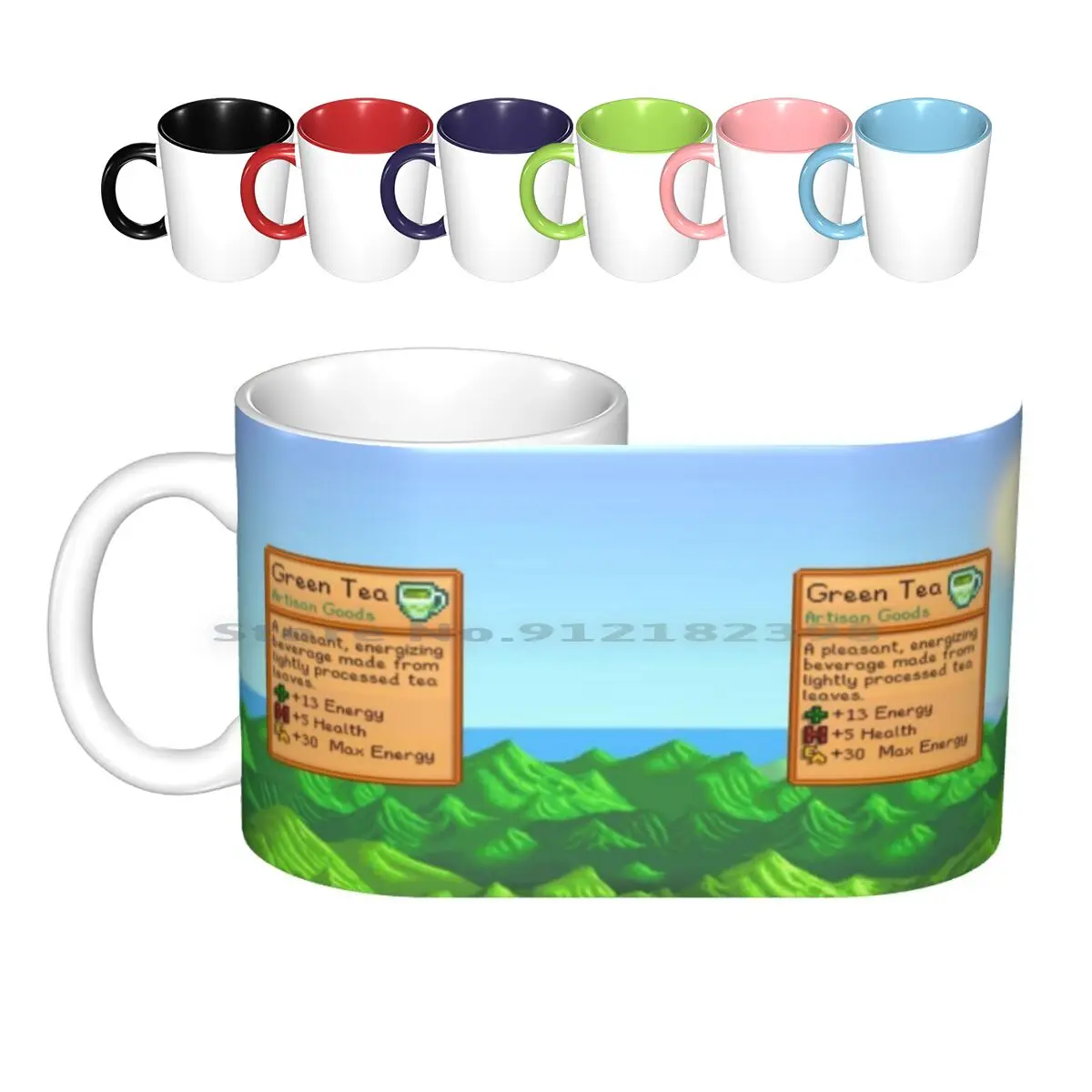 Stardew Valley Green Tea Mug Ceramic Mugs Coffee Cups Milk Tea Valley