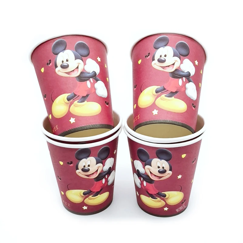 For 6 Kids Red Mickey Mouse Party Supplies Decorations Birthday Party Favors Cups Tablecloth Balloons Caketopper
