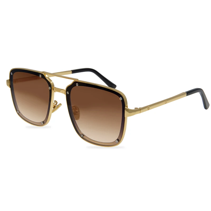 Gold Brown EOOME модные новые зимние элегантные металлические нежные солнцезащитные очки унисекс винтажные очки Горячая Распродажа Быстрая - Цвет линз: Gold Brown