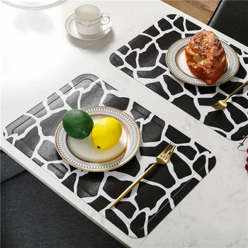 

Washable Table Mat Cute Cow Color PU High Temperature Resistant Mat Easy To Wipe Protect The Table From Mess,Beautiful