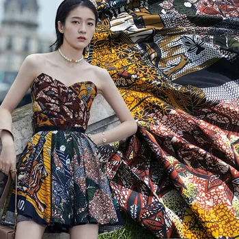 

Brand fashion fabric digital printing branches slightly thick clothing skirt autumn women's clothing printing diy custom fabric