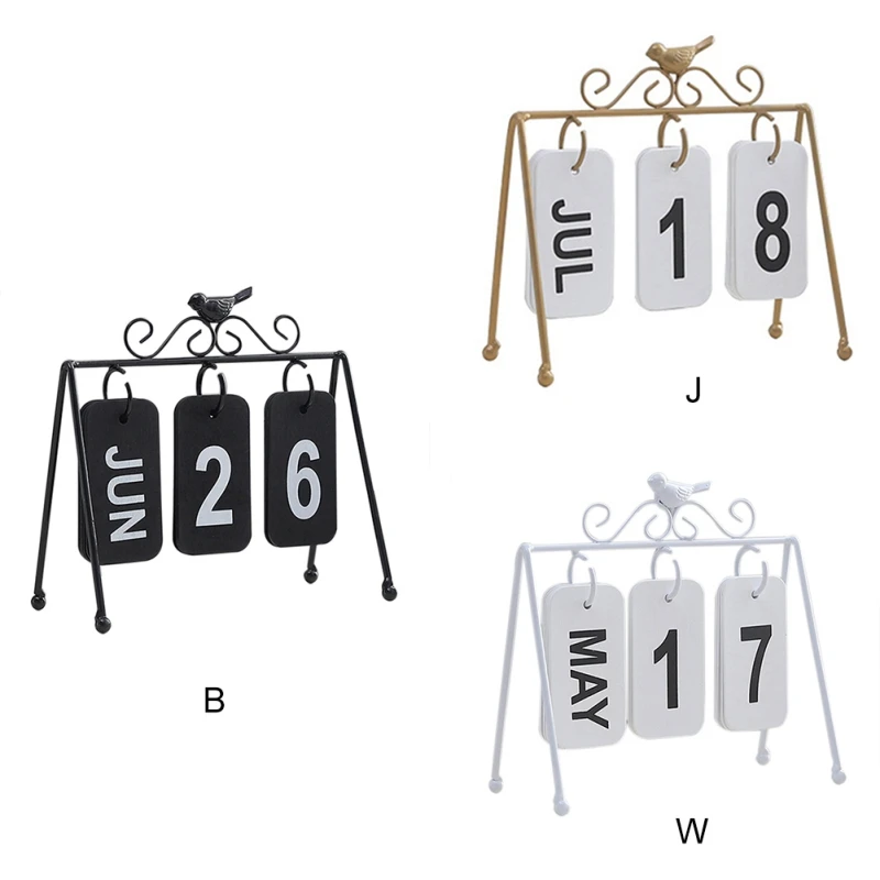 Ins стиль оформление календарей страница Тип поворота календарь с кованым железом маленькая птица уникальный дизайн для офиса рабочего стола девушка комната