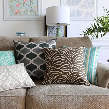 

Decorative throw pillow cover brown color geometric seat waist cushion cover for sofa home housse coussin 45x45cm