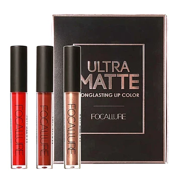 

Hot 3 Pcs/Set Matte Velvet Lipstick Waterproof Long-lasting Non-fading Not Sticky Cup Lip Gloss