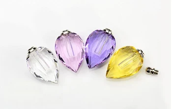 

50pcs Tear Drop screw cap vial pendant Miniature Perfume bottle Essential oil name on rice art necklace jewelry pendant decor