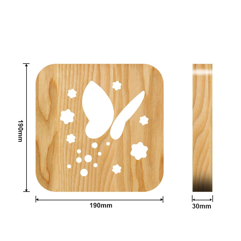 Butterfly Shape 3d Led Wooden Night Light Children's Room Decoration Table Lamp for Kids Xmas Gift Home Bedroom | Освещение