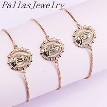 10 шт. позолоченный религиозный коннектор CZ Шарм, кубический цирконий микро проложенный разъем модные ювелирные изделия