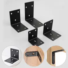 

1Pc L Shape Black Steel Angle Bar 90 Degree Furniture Bracket Block Fixed Angle Hardware Angle Right Connector M4T8