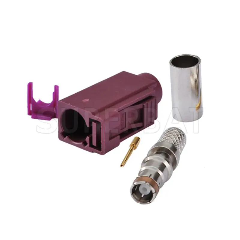 Superbat Fakra D фиолетовый/4004 Jack Фиолетовый Автомобиль сотовый телефон GSM обжимной RF