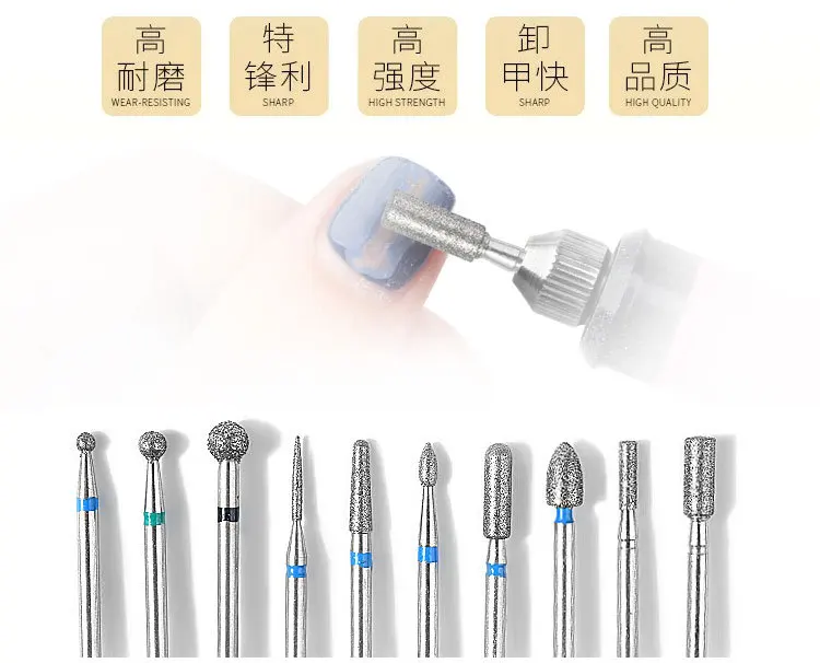 Cross Border Hot Sales Manicure Tungsten Steel Alloy Grinding Head Suit Grinding Machine Only Grinding Head Brush Tool Polishing