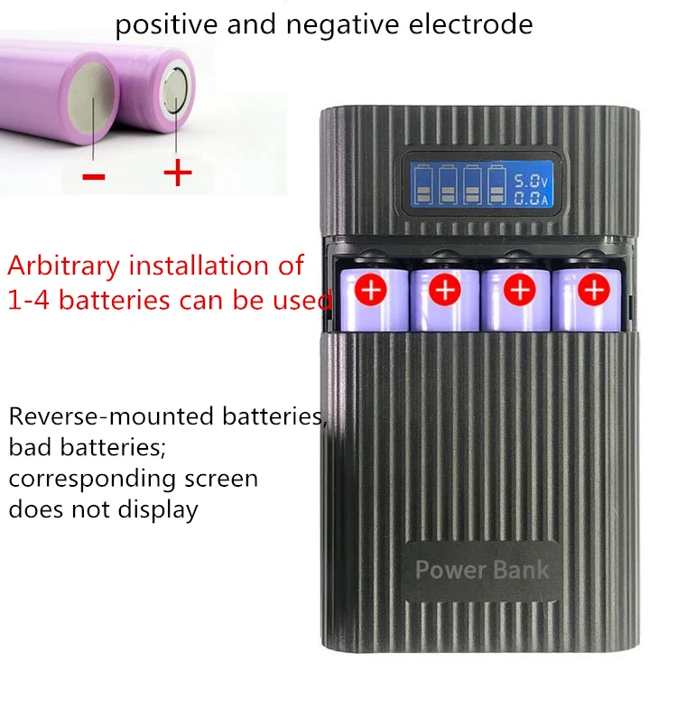 Eastshine Анти-Обратный двойной USB портативный Банк питания 4x18650 DIY Дисплей Коробка для батарейного отсека универсальное телефонное зарядное устройство светодиодный фонарик