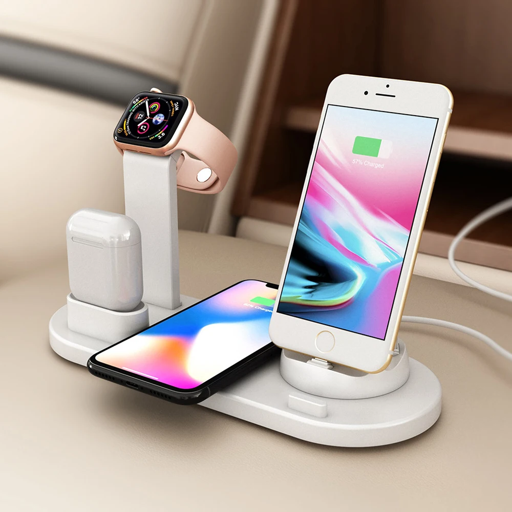 4 in 1 Qi Wireless Charger For iPhone 11 pro X XS Max XR for Airpods 1 2 10W Fast Charge For Samsung S10 S20 For Xiaomi Charger