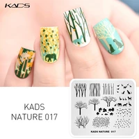 KADS NATURE 017 Stamping Plate nail art Animals Elephant Forest design nail art templates Image DIY Manicure stamp plates 2