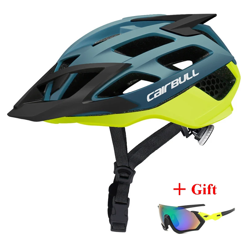 

Newest TRAIL DH XC MTB Bicycle Helmet with Sunglasses Ultralight Road Bike Mountain Bike Helmet In-mold Racing Cycling Helmets