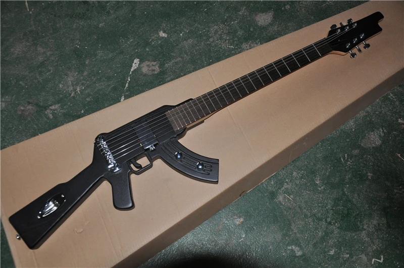 

6-String Electric Guitar,AK47 Gun Shape,Custom Memorial Style,Rosewood Fingerboard and can be Customized