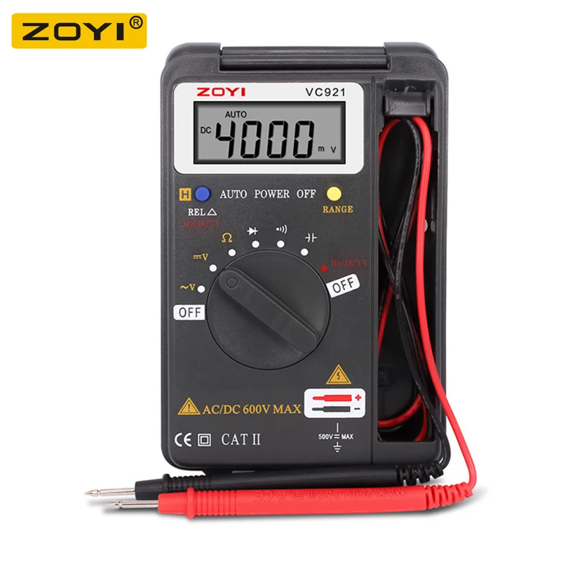 

ZOYI VC921 Pocket Portable Digital Multimeter 4000 Counts Capacitance / Resistance / Frequency Auto Range Handheld Tester New