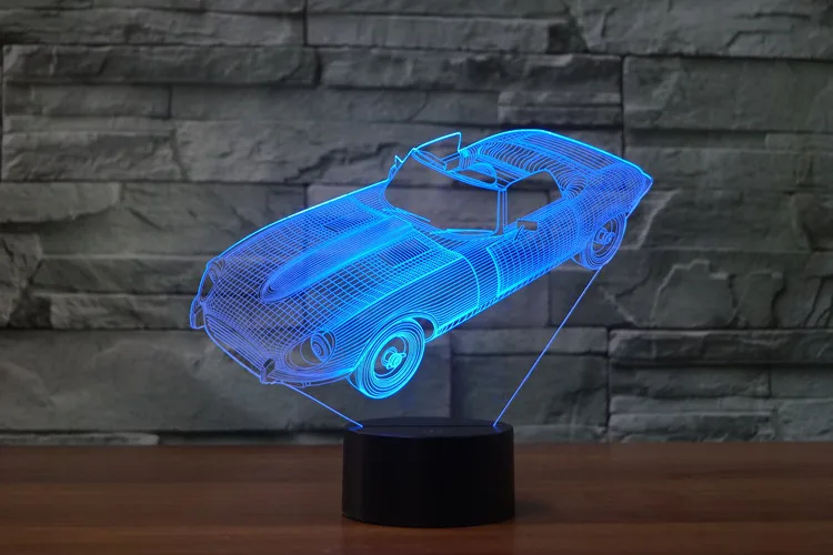 [Seven Neon] игрушечный автомобиль автобус винтажный автомобиль акриловая 7 цветов Настольная лампа 3D лампа Новинка Светодиодный Ночник светильник Сокол миллениума светильник