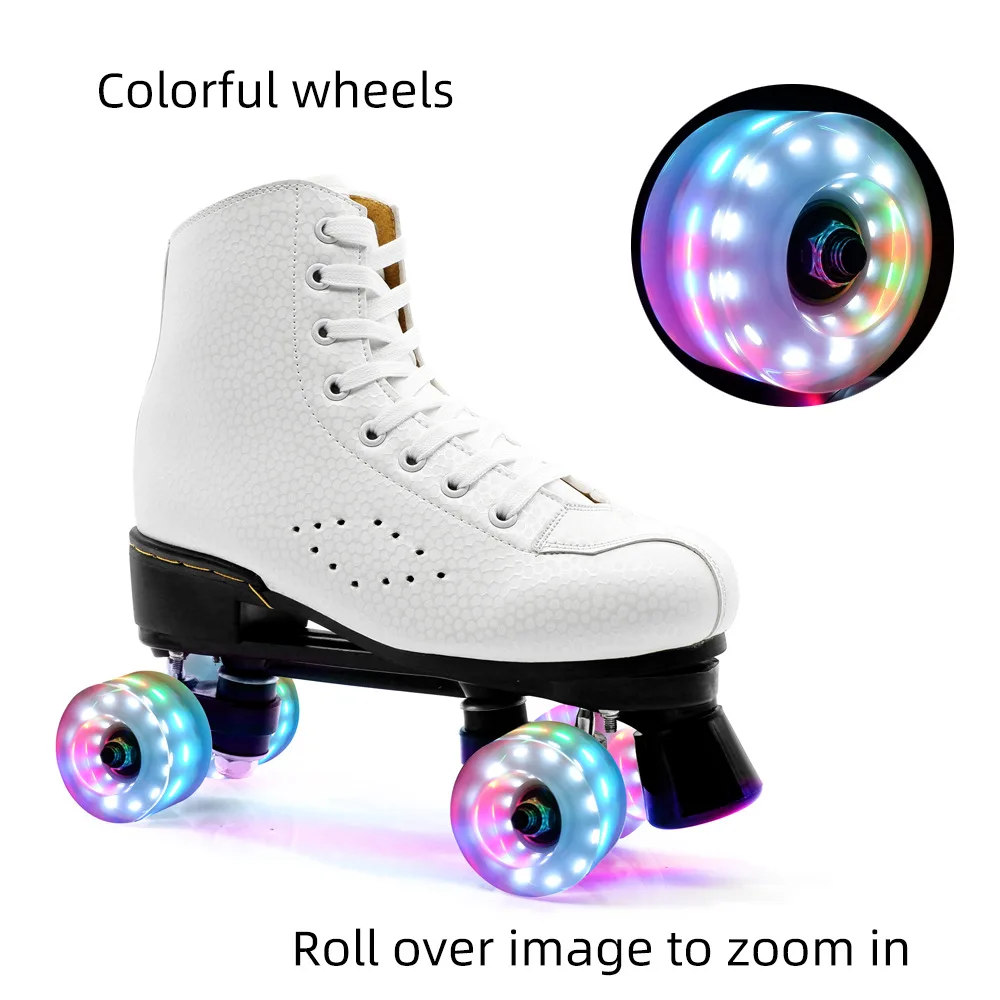 White Led Light Up Inline Roller Skate Wheels Outdoor Sliding Flash PU Wheels 