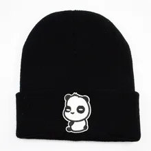 LDSLYJR с вышивкой в виде панды, хлопковая утолщенная вязаная шапка, зимняя теплая шапка Skullies, шапка бини, шапка для мужчин и женщин 239