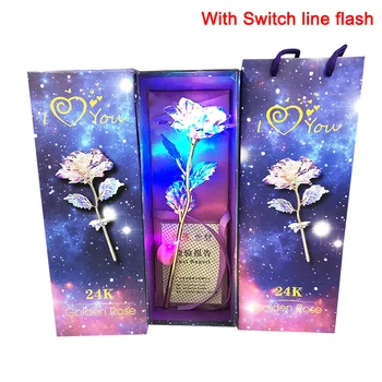 

True Love Galaxy Rose Glowing Artificial Rose Flower Valentine's Day Gift P7Ding
