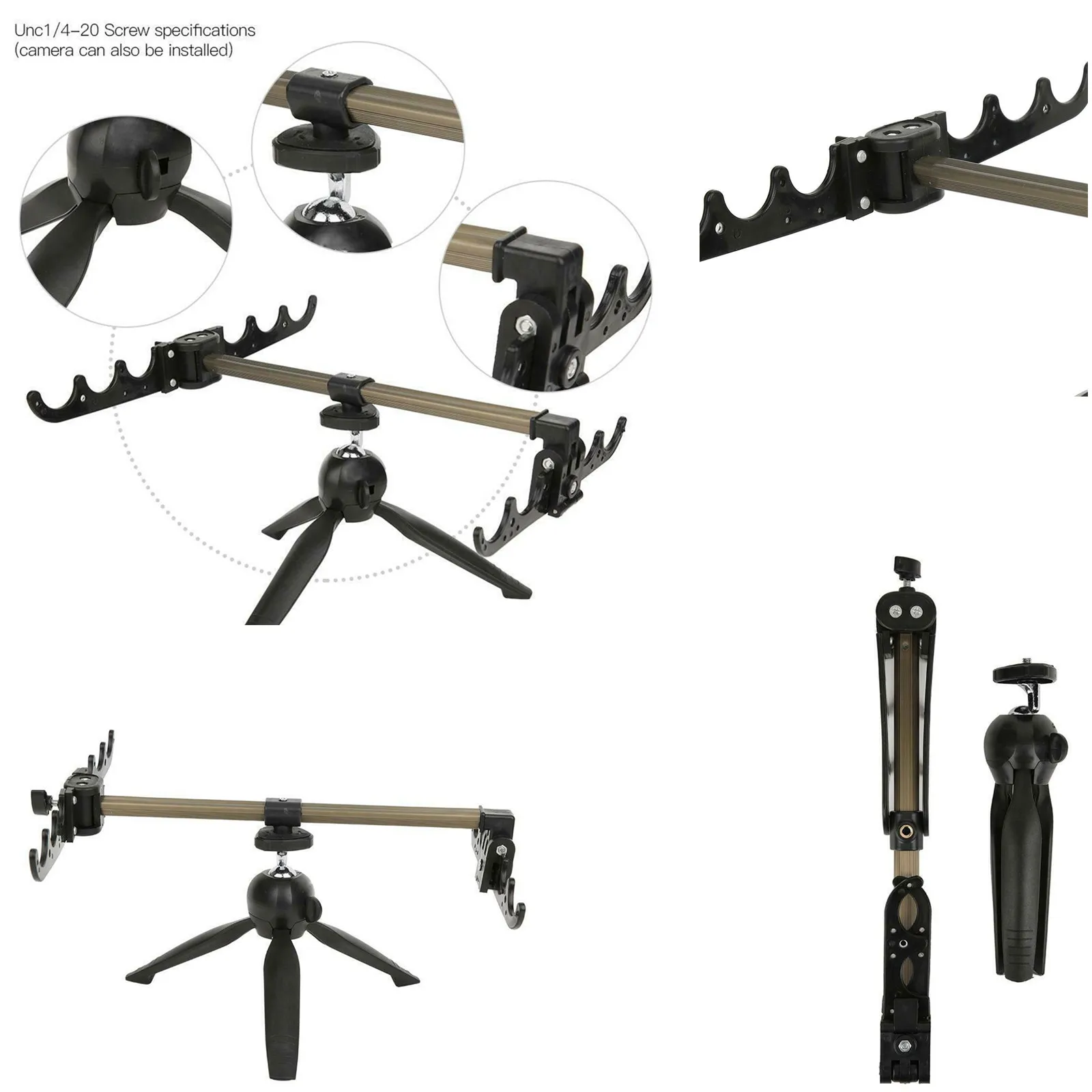 Adjustable Carp Collapsible Ice Fishing Rod Stand Holder Fishing Pole